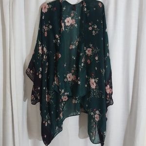 Lane Bryant Green Floral kimono